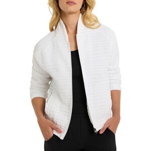 Nic+Zoe Womens Nic + Zoe Textured Stripe Zip Front Jacket